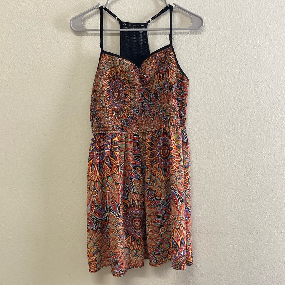 Colorful Sunburst Pattern Dress